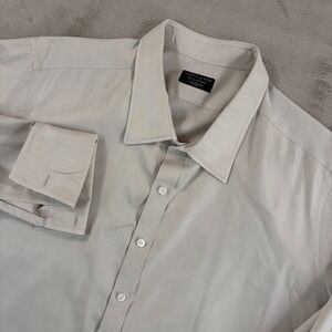 Turnbull & Asser Bespoke Oxford Shirt in Beige Men 4XL 20.5" Made in England